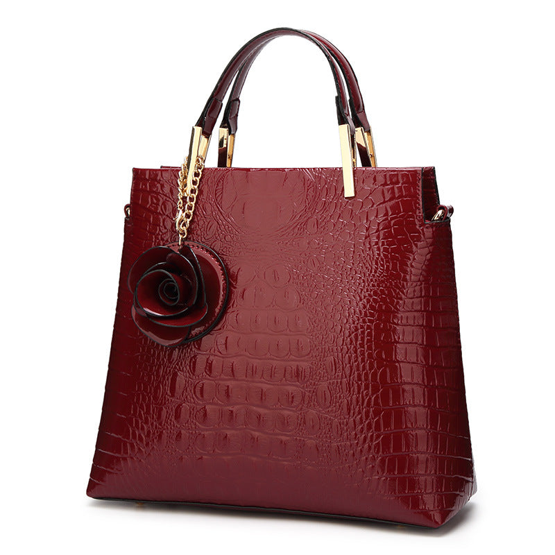 Women's Stylish Vintage Crocodile Leather Portable Handbags
