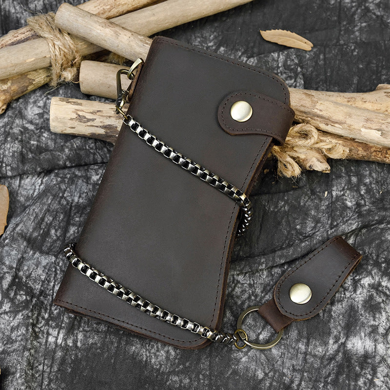 Men's Horse Long Iron Chain Embossed Domineering Men's Wallets