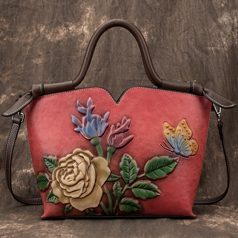 Women's Leather Large Capacity First Layer Cowhide Handbags