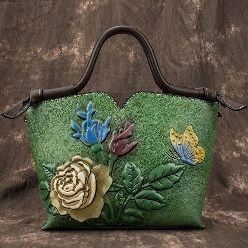 Women's Leather Large Capacity First Layer Cowhide Handbags