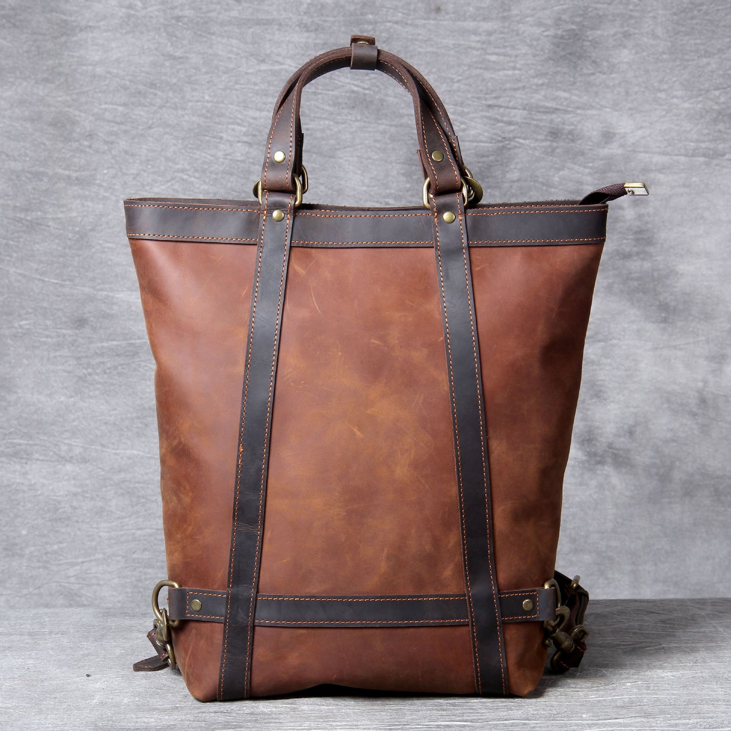 Women's & Men's & Crazy Horse Leather Personality Handmade Backpacks
