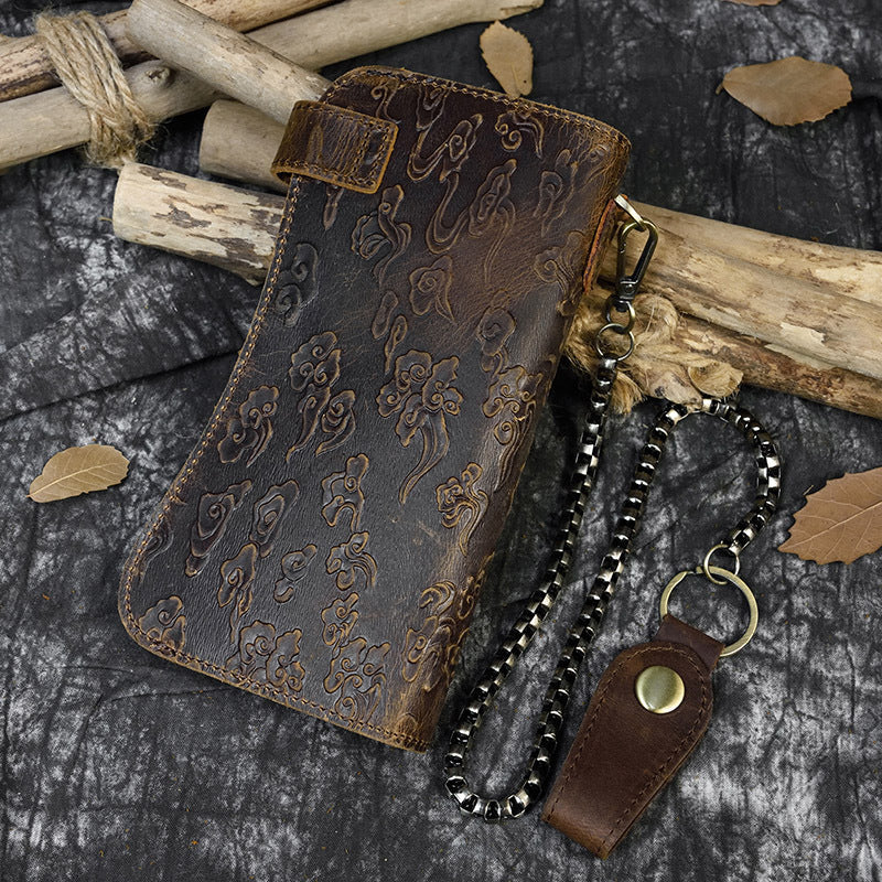 Men's Horse Long Iron Chain Embossed Domineering Men's Wallets