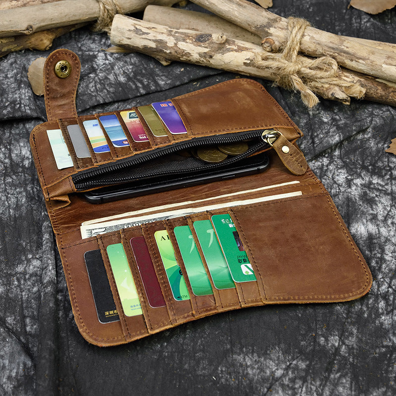 Men's Horse Long Iron Chain Embossed Domineering Men's Wallets