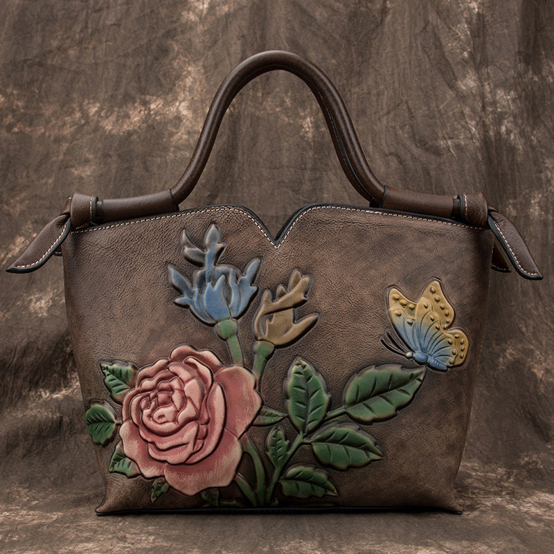 Women's Leather Large Capacity First Layer Cowhide Handbags