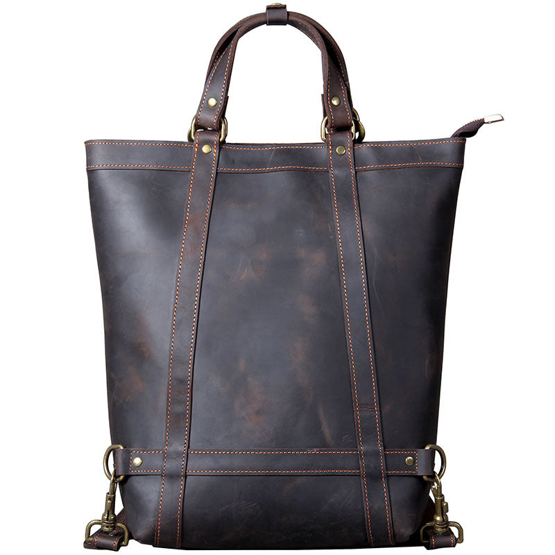 Women's & Men's & Crazy Horse Leather Personality Handmade Backpacks