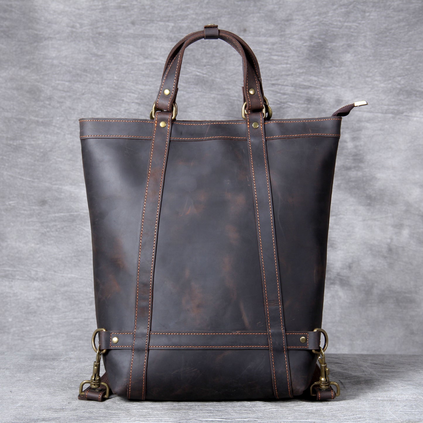 Women's & Men's & Crazy Horse Leather Personality Handmade Backpacks