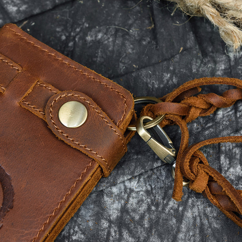 Men's Crazy Horse Leather Vintage Long First Men's Wallets