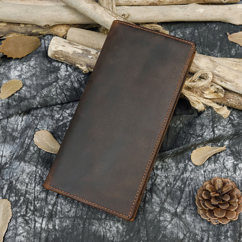 Men's Horse Leather Long First Layer Cowhide Men's Wallets