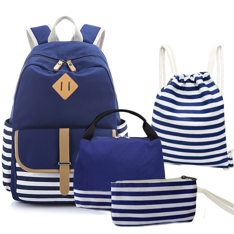Women's Large Capacity Canvas Lunch Lightweight Backpacks