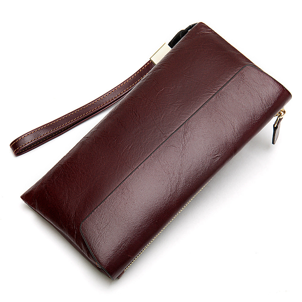 Genuine Leather Clutch Retro Korean Type Large Bags