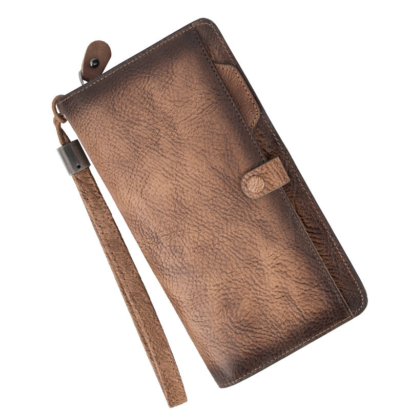 Women's Long Genuine Leather Vintage Zipper Multi Ladies Wallets