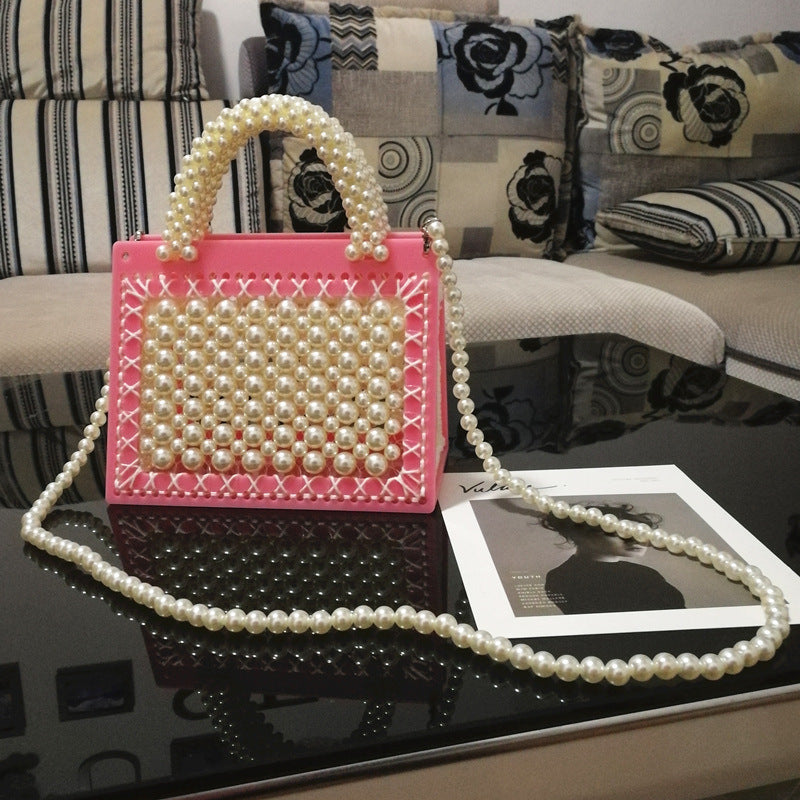 Women's Little Fairy Acrylic Handmade Beaded Wool Handbags