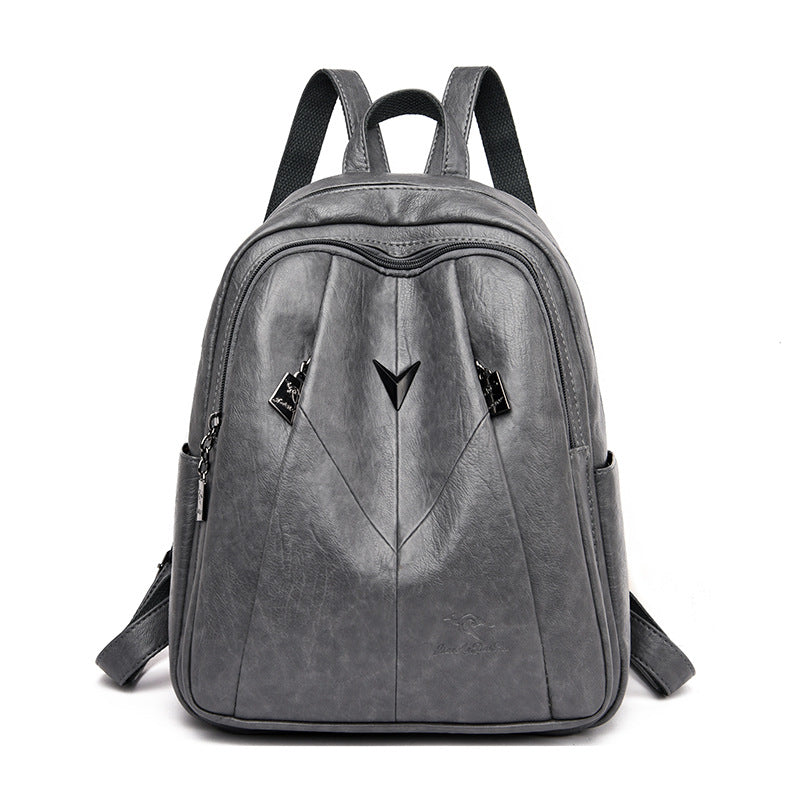 Women's Soft Leather Campus Fashion Business Backpacks