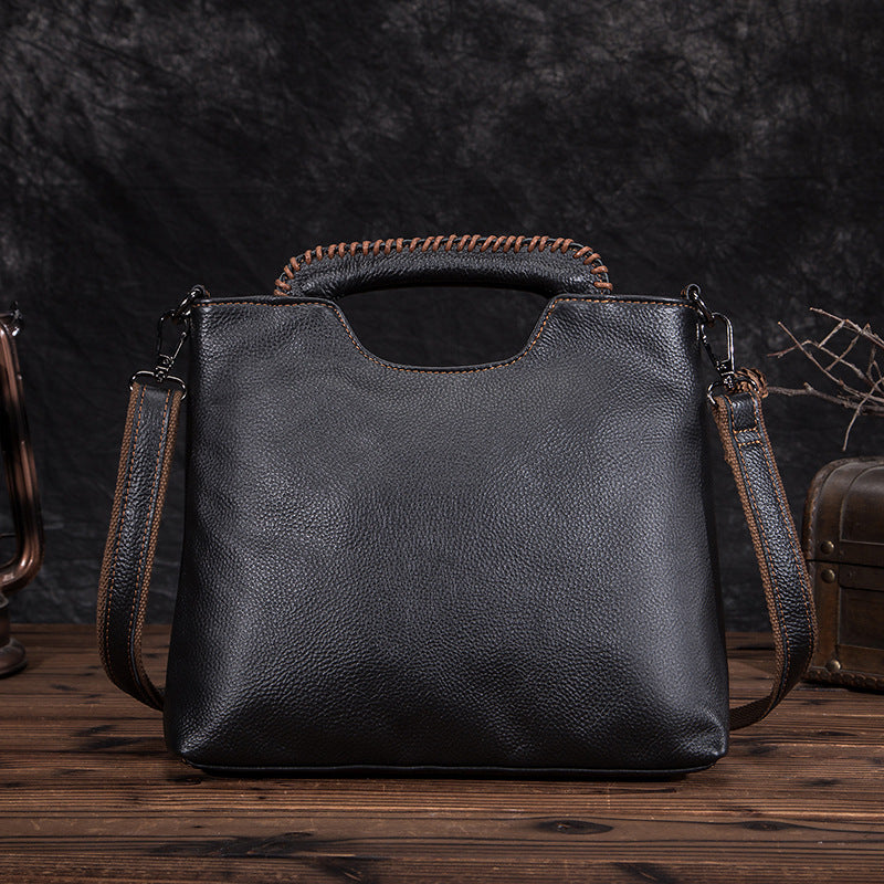 Women's Retro Cow Leather Top Layer Cattlehide Shoulder Bags
