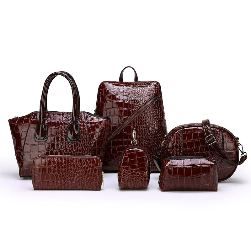 Women's Korean Fashion Crocodile Pattern Mini Street Shoulder Bags