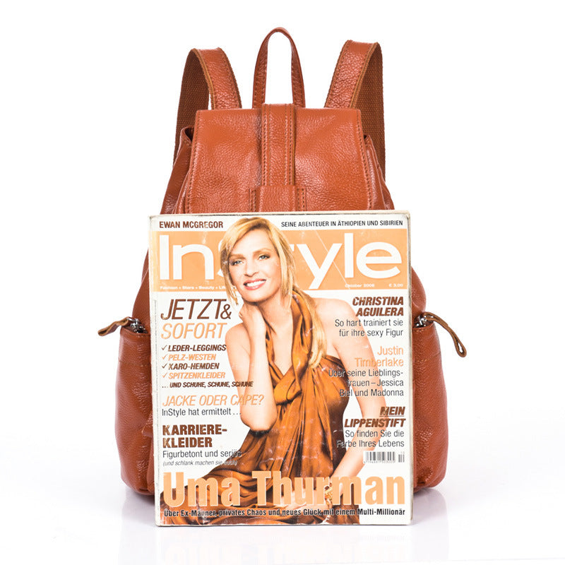 First Layer Cowhide Leather Preppy Style Bags