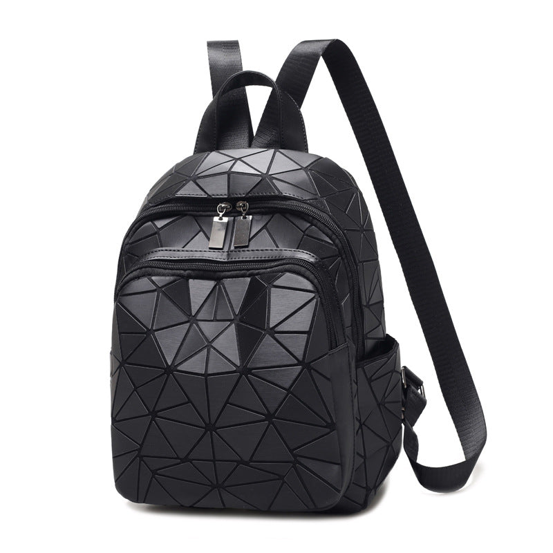 Laser Rhombus Simple Fashion Preppy Style Backpacks