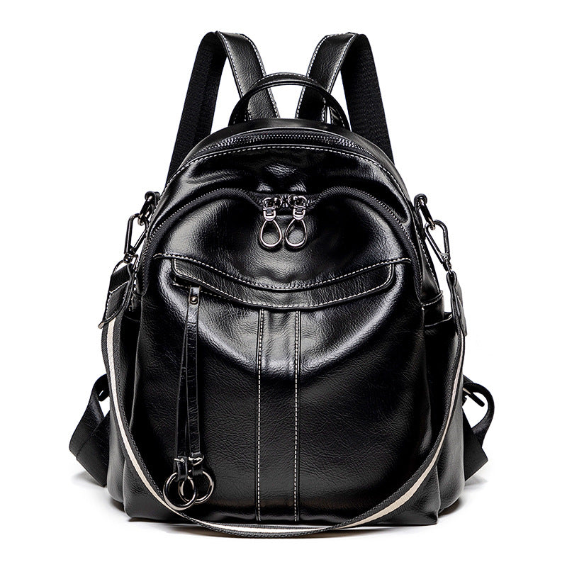 Women's Single Korean Fashion Vintage Leather Backpacks