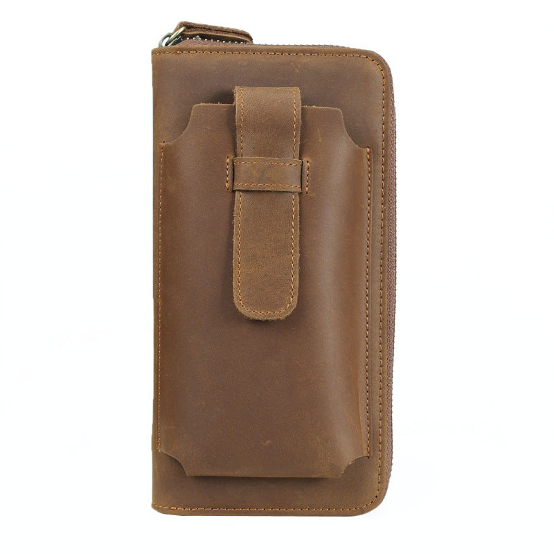Men's Crazy Horse Leather First Layer Cowhide Rough Mobile Men's Wallets