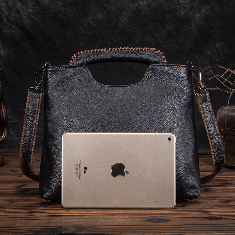 Women's Retro Cow Leather Top Layer Cattlehide Shoulder Bags