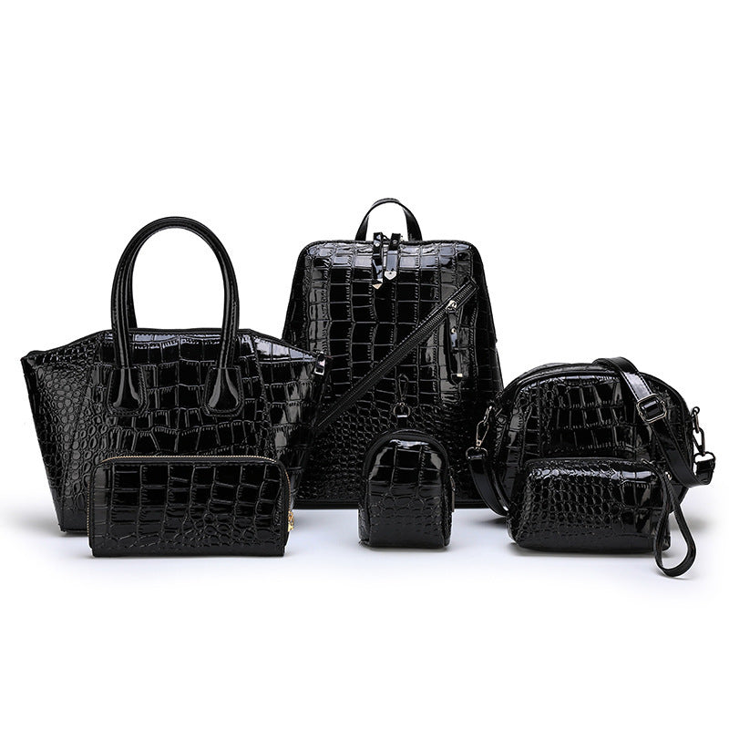 Women's Korean Fashion Crocodile Pattern Mini Street Shoulder Bags