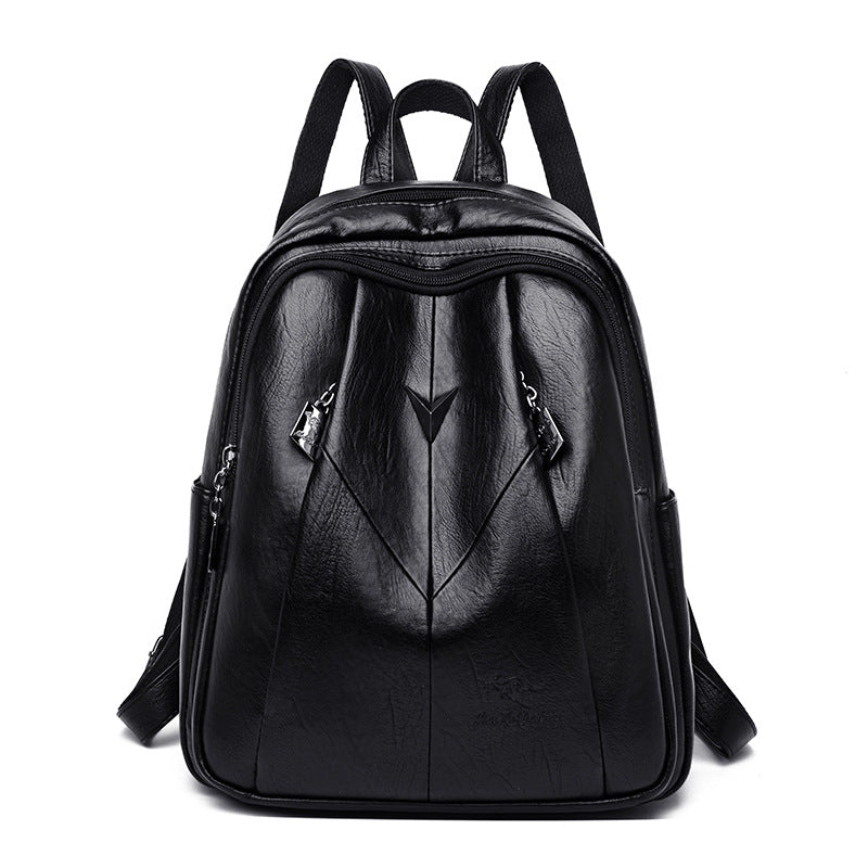 Women's Soft Leather Campus Fashion Business Backpacks