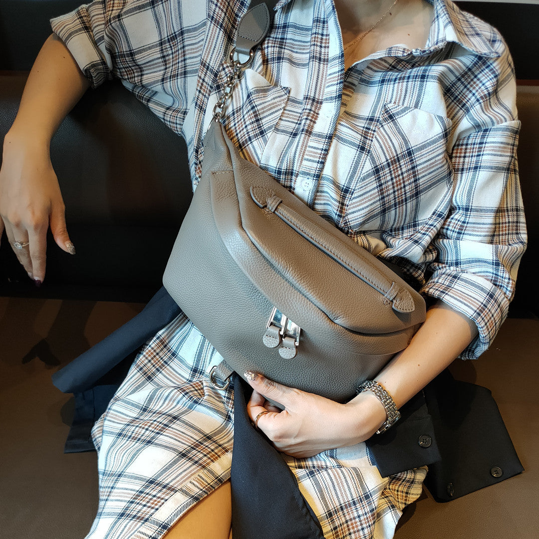 Women's Simple First Layer Cowhide Soft Disco Bags