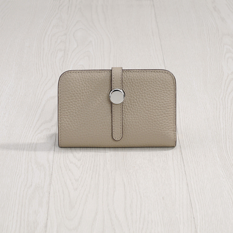 Women's Genuine Leather Korean Fashionable Personalized Simple Ladies Wallets