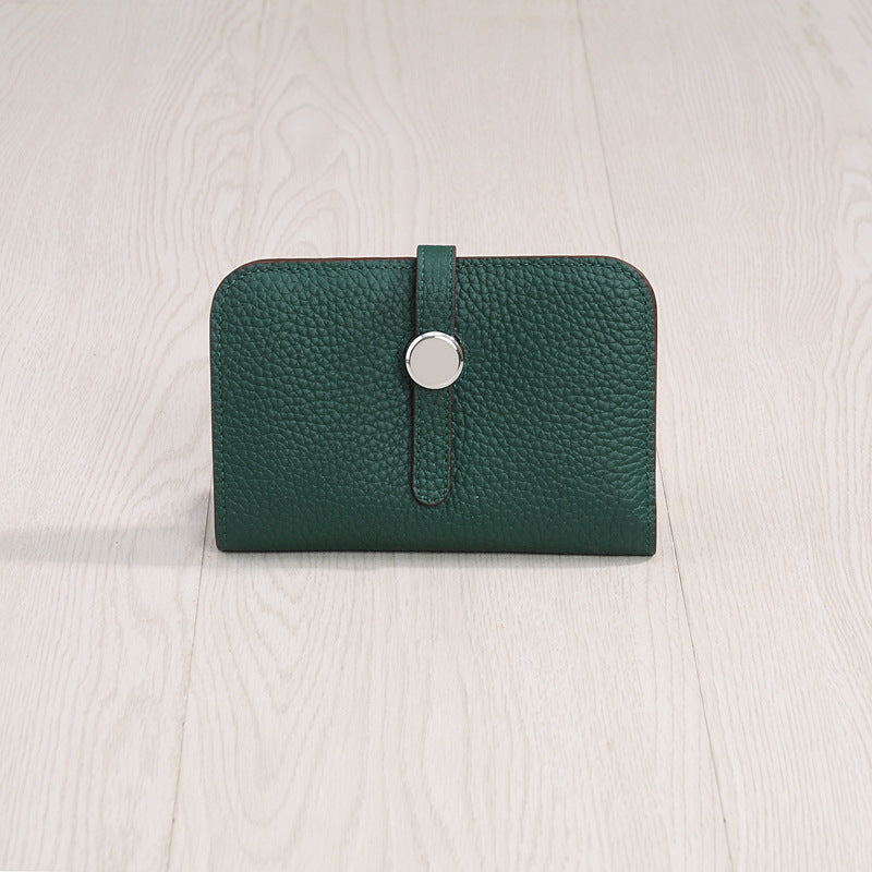 Women's Genuine Leather Korean Fashionable Personalized Simple Ladies Wallets