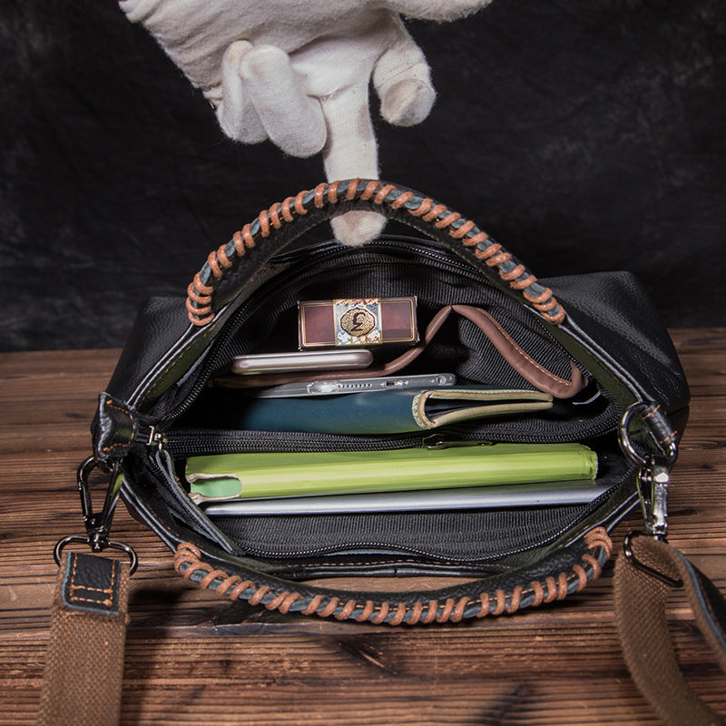 Women's Retro Cow Leather Top Layer Cattlehide Shoulder Bags