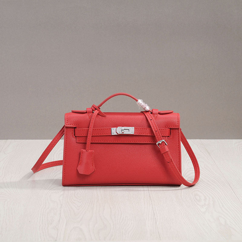 Women's Pattern Genuine Leather Cowhide Second Generation Little Kelly Crossbody Bags