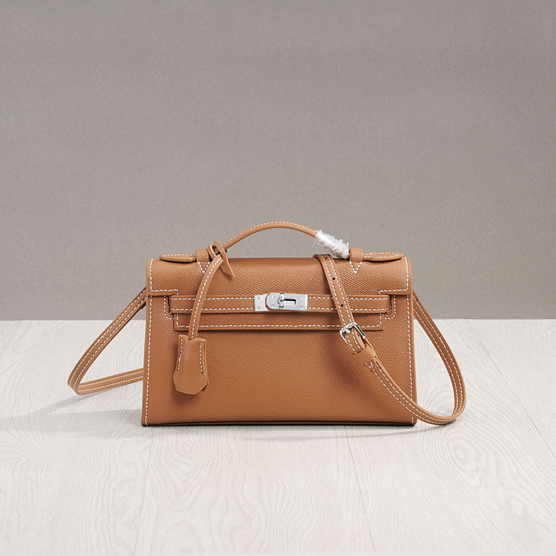 Women's Pattern Genuine Leather Cowhide Second Generation Little Kelly Crossbody Bags