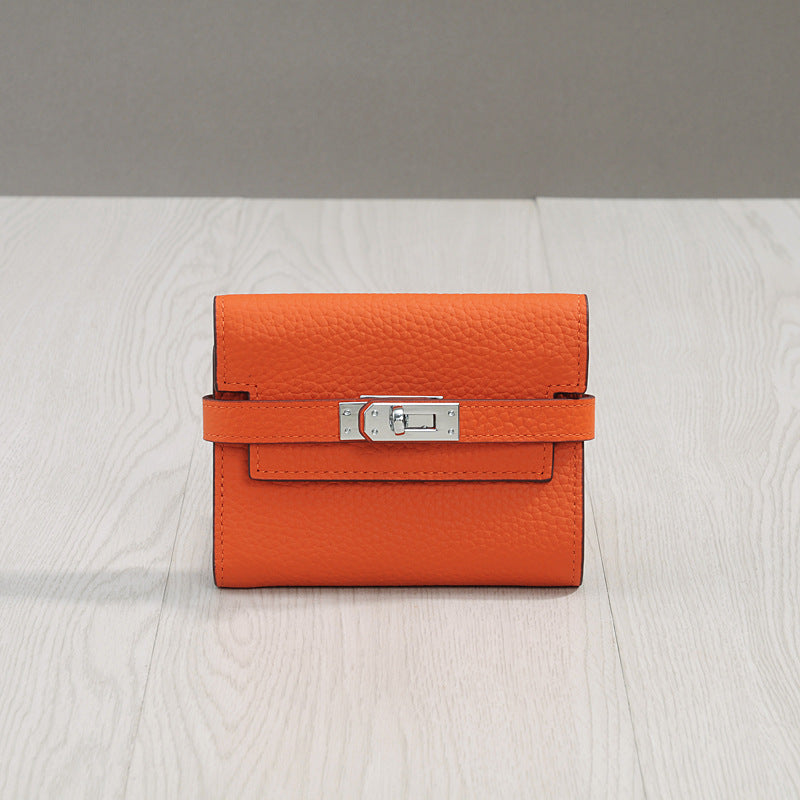 Women's Kelly Short Genuine Leather Lady's Three Ladies Wallets