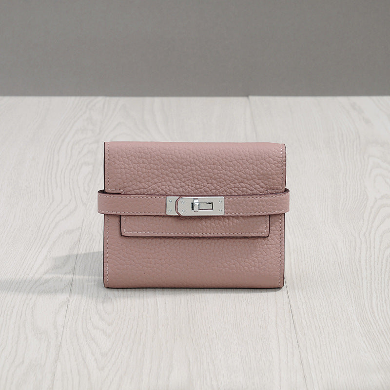 Women's Kelly Short Genuine Leather Lady's Three Ladies Wallets