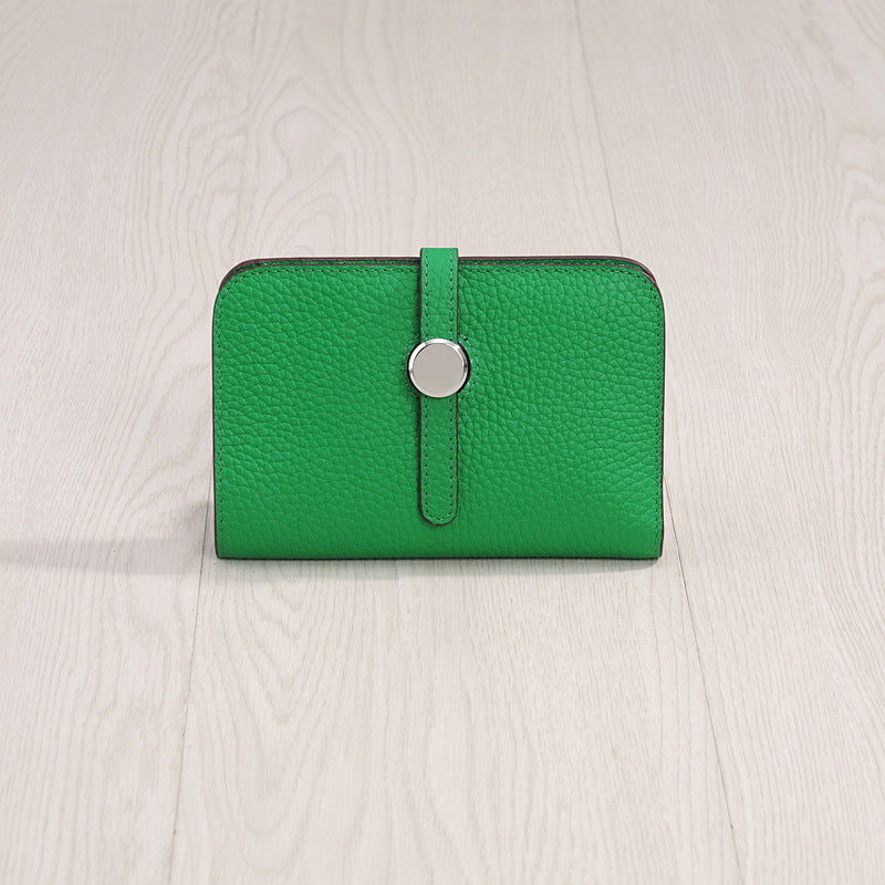Women's Genuine Leather Korean Fashionable Personalized Simple Ladies Wallets