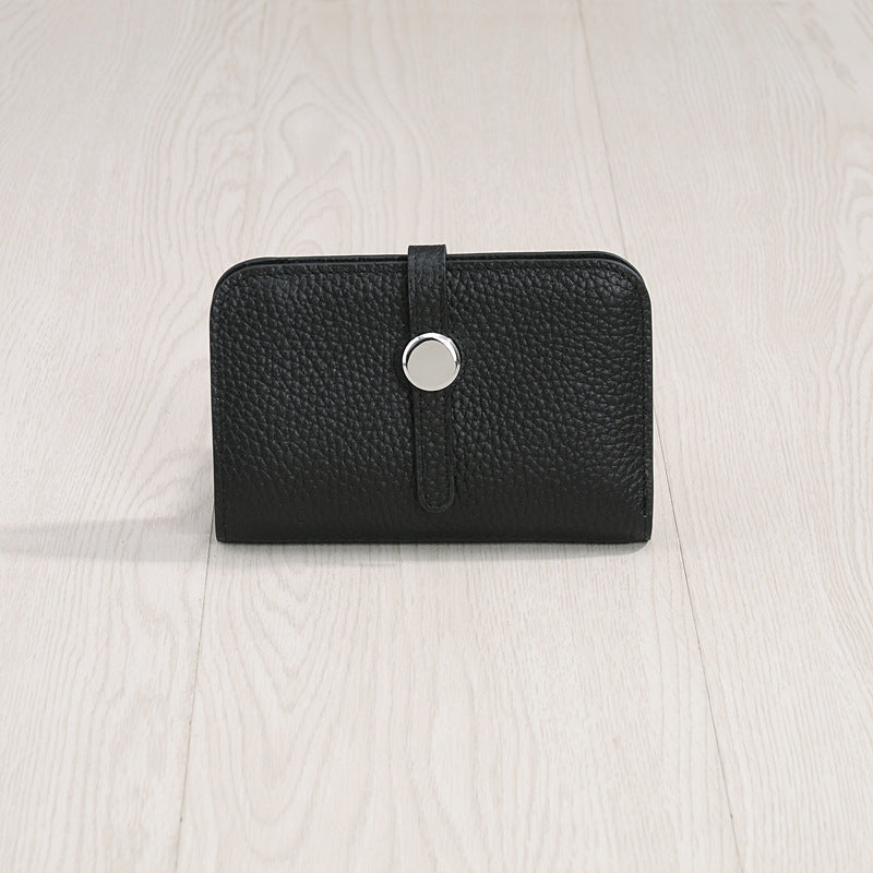 Women's Genuine Leather Korean Fashionable Personalized Simple Ladies Wallets