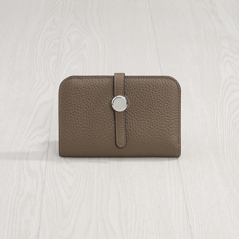 Women's Genuine Leather Korean Fashionable Personalized Simple Ladies Wallets