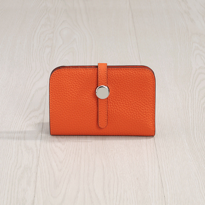 Women's Genuine Leather Korean Fashionable Personalized Simple Ladies Wallets