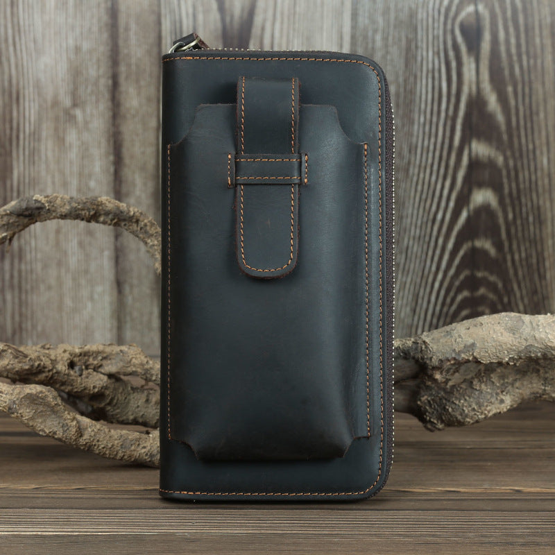 Men's Crazy Horse Leather First Layer Cowhide Rough Mobile Men's Wallets