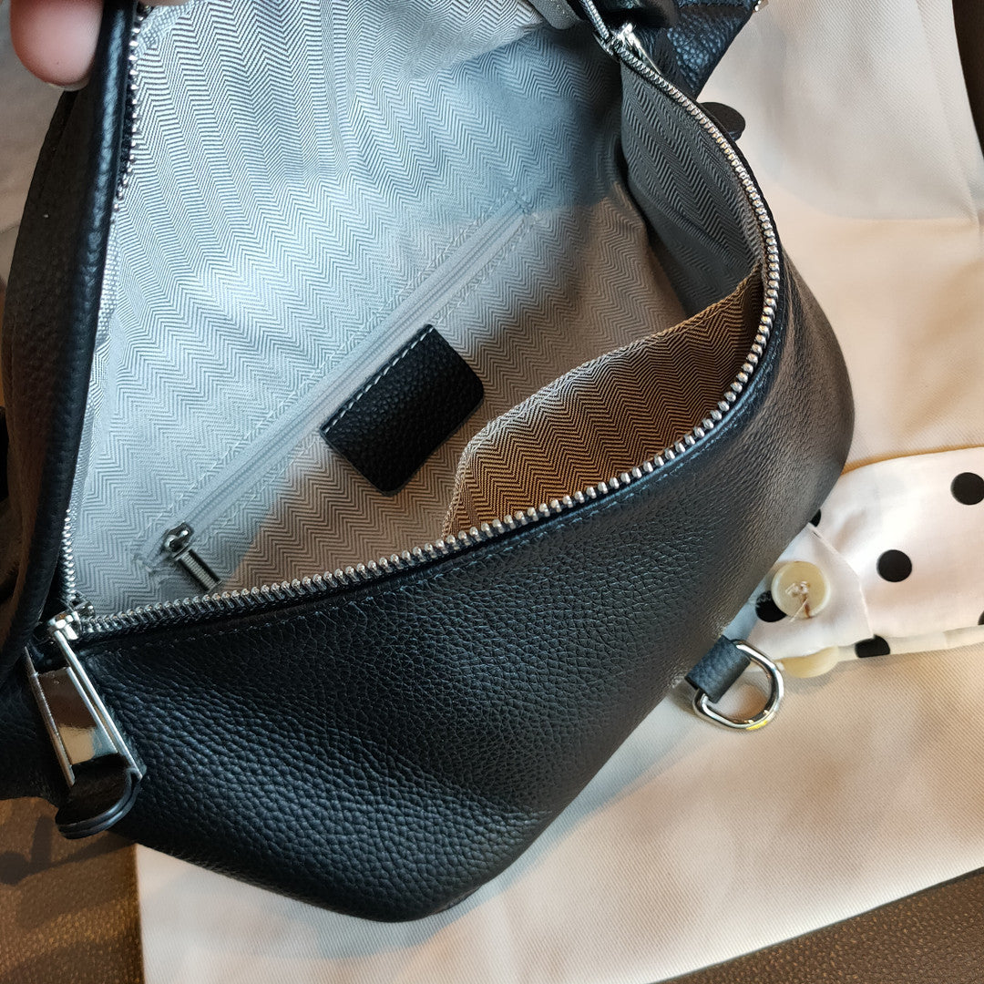 Women's Simple First Layer Cowhide Soft Disco Bags