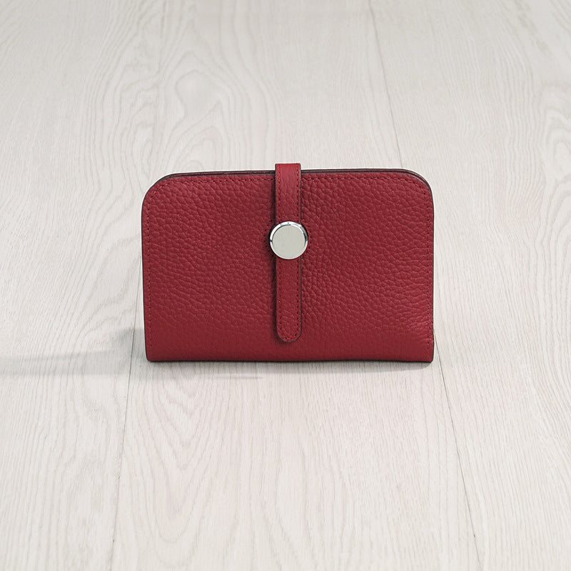 Women's Genuine Leather Korean Fashionable Personalized Simple Ladies Wallets