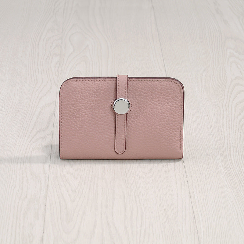 Women's Genuine Leather Korean Fashionable Personalized Simple Ladies Wallets