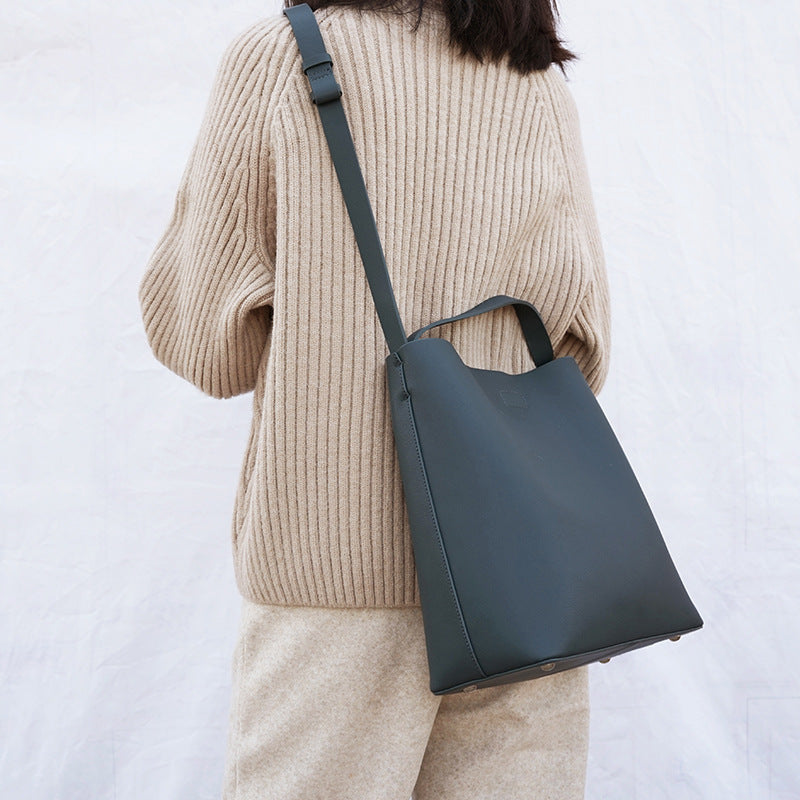 Women's Genuine Leather Fashion Simple Big Crossbody Bags