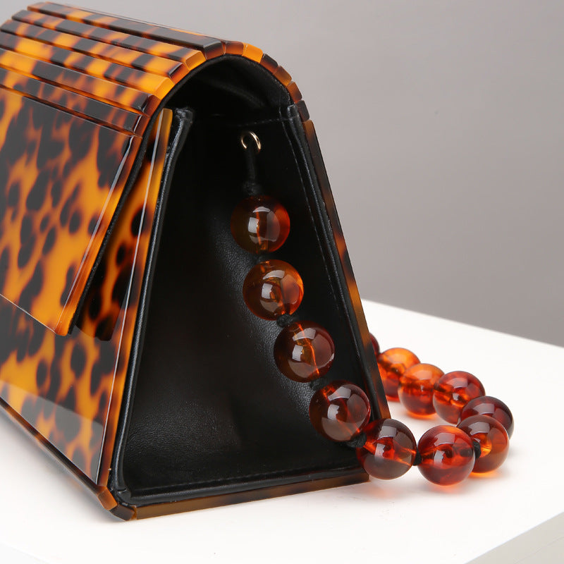 Women's Trapezoidal Hawksbill Acrylic Dinner Creative Beaded Evening Bags