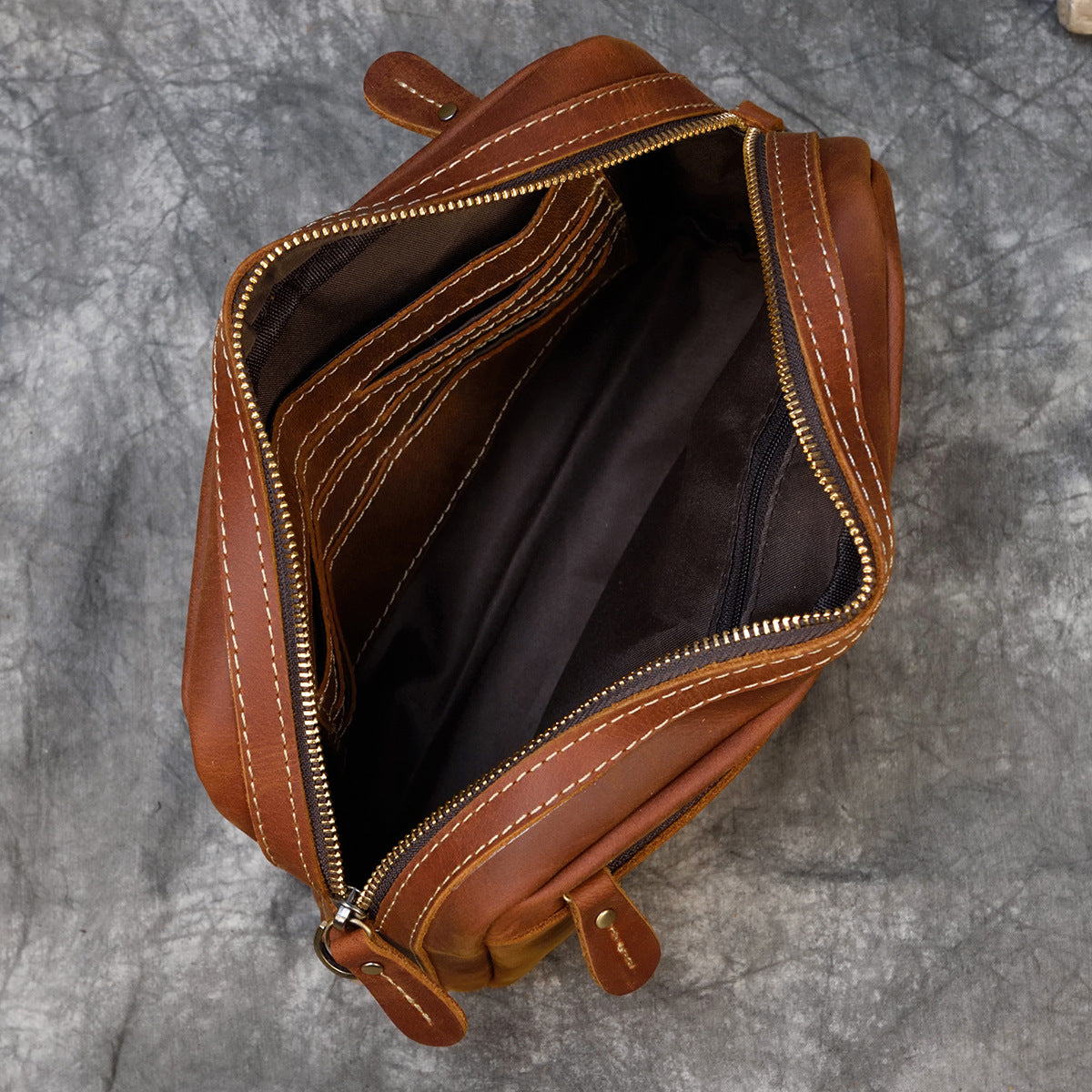 Retro Genuine Leather Clutch Unisex Crazy Men's Handbags