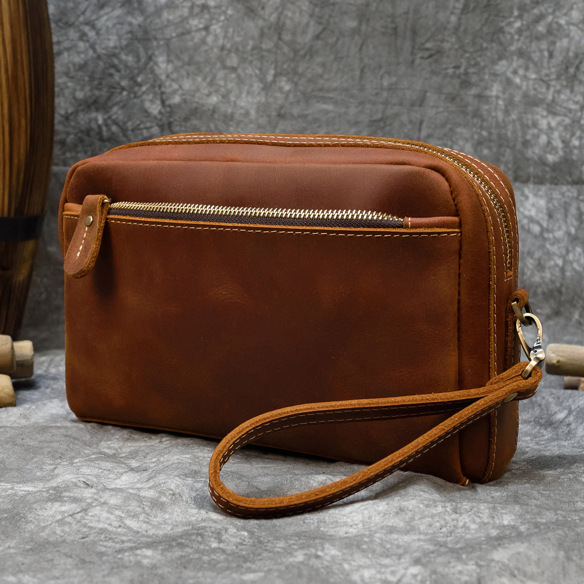 Retro Genuine Leather Clutch Unisex Crazy Men's Handbags