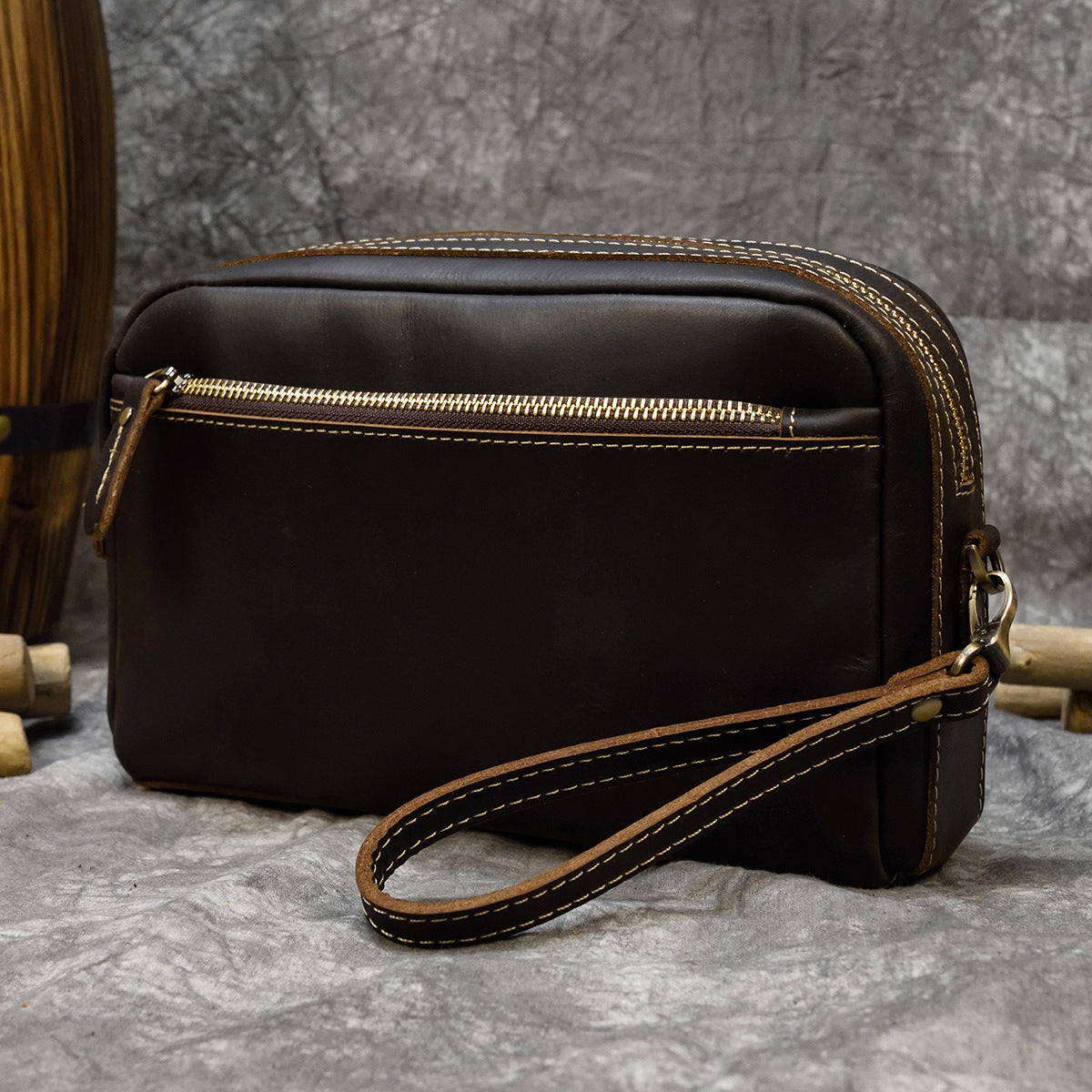 Retro Genuine Leather Clutch Unisex Crazy Men's Handbags