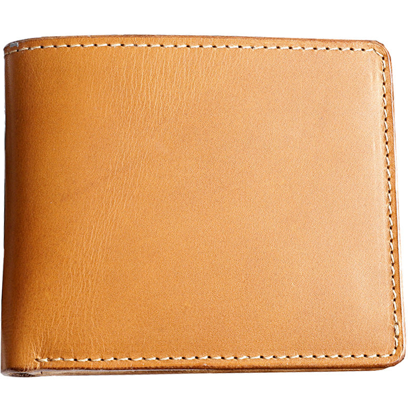 Men's Vegetable Tanned Leather Short First Layer Men's Wallets