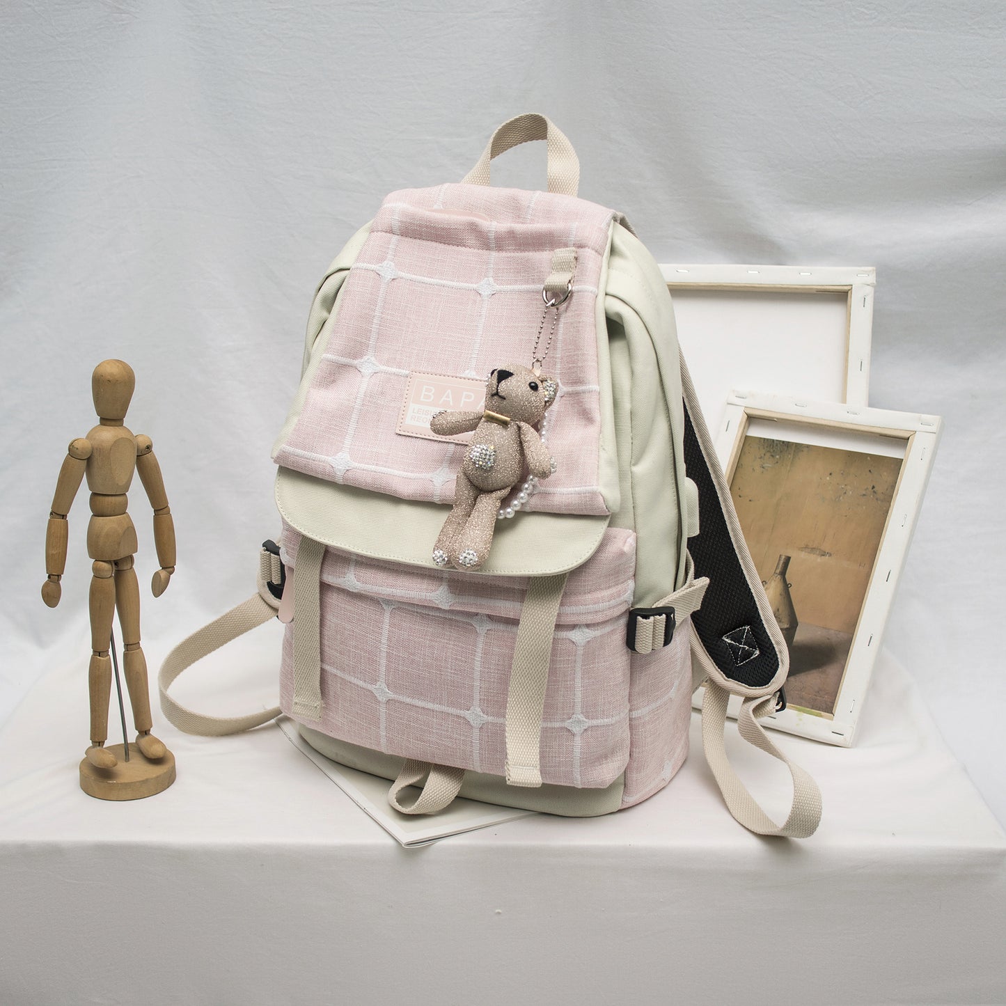 Female Canvas Double College Style Junior Backpacks