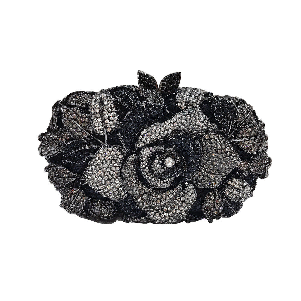 Women's One Flower Hollow Jeweled Dinner Crystal Handbags